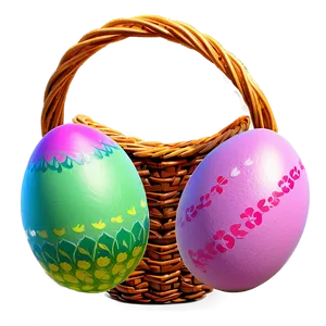 Easter Egg Basket PNG 05252024