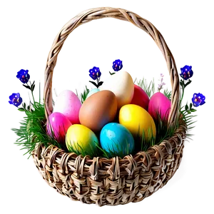 Easter Egg Basket PNG 1