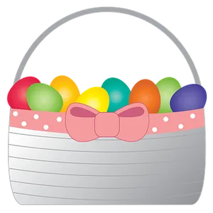 Easter Egg Basket Vector PNG image