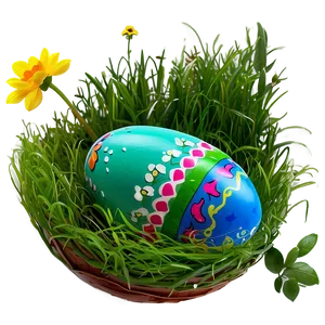 Easter Egg In Grass PNG Nej