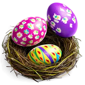 Easter Egg Nest PNG Hor62