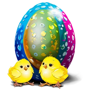 Easter Egg With Chicks Png 36 PNG image