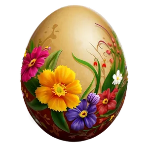 Easter Egg With Flowers Png Crv PNG image