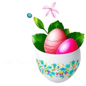 Easter Egg With Flowers Png Hsq PNG image