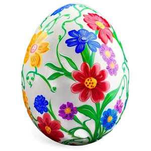 Easter Egg With Flowers Png Stj PNG image
