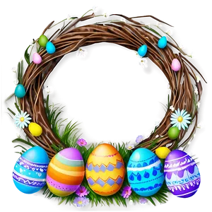 Easter Egg Wreath PNG 05242024