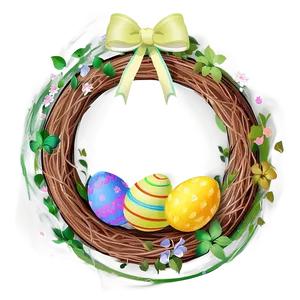 Easter Egg Wreath PNG 05252024