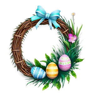 Easter Egg Wreath PNG 14