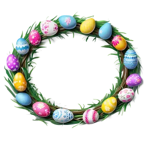 Easter Egg Wreath PNG Fdl