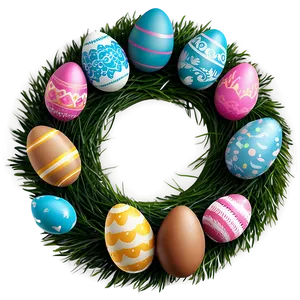 Easter Egg Wreath PNG Opr56