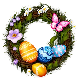 Easter Egg Wreath PNG Vrb