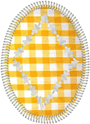Easter Egg Yellow Gingham Pattern PNG image