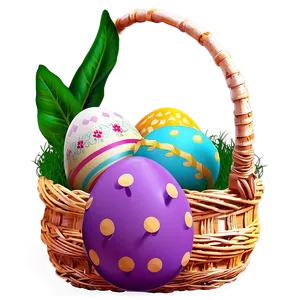 Easter Eggs Basket Png Rid PNG image