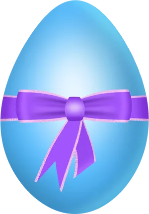 Easter Eggwith Purple Ribbon PNG image