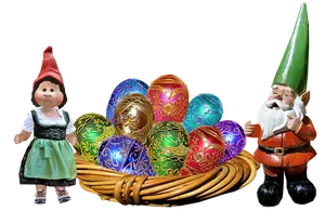 Easter Gnomesand Decorated Eggs