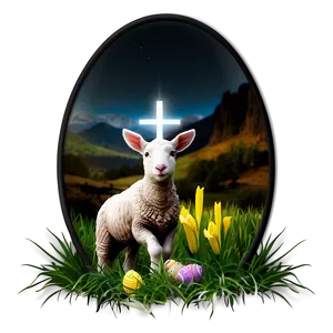 Easter Lamb And Cross PNG Itt