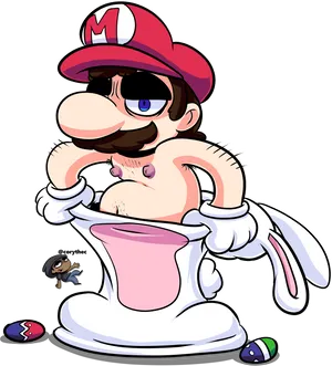 Easter Mario Magic Hat Cartoon PNG image