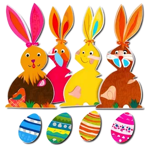 Easter Paper Cut Out Bunnies Png 06282024 PNG image