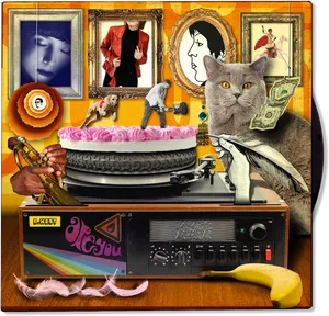 Eclectic Music Collage PNG image