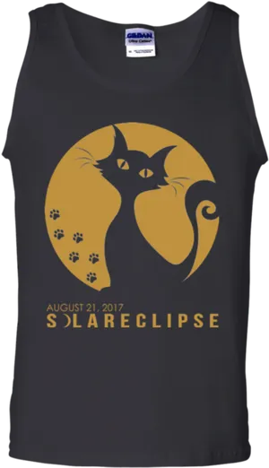 Eclipse Cat Tank Top Design PNG image