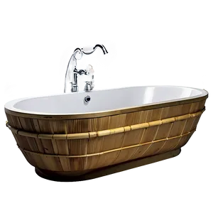 Eco-friendly Bamboo Bath Tub PNG Wns