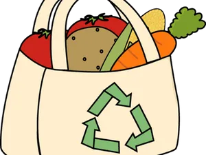 Eco Friendly Grocery Bag Fullof Vegetables PNG image