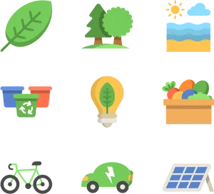 Eco Friendly Icons Set PNG image