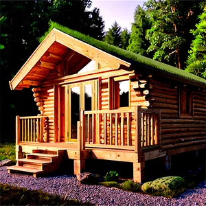 Eco-friendly Log Cabin PNG Icw