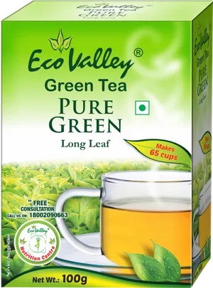 Eco Valley Pure Green Tea Box PNG