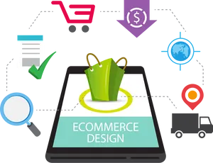 Ecommerce Design Concept Illustration PNG