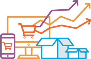 Ecommerce Growth Graph Concept PNG image