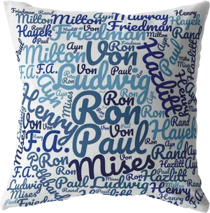 Economist Names Pattern Pillow PNG image