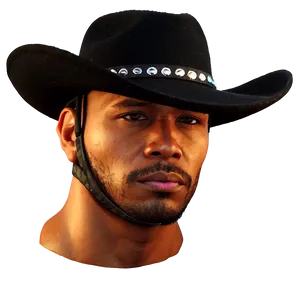 Edgy Black Cowboy Hat PNG Etn