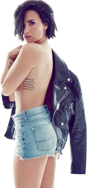 Edgy Denimand Leather Look PNG image