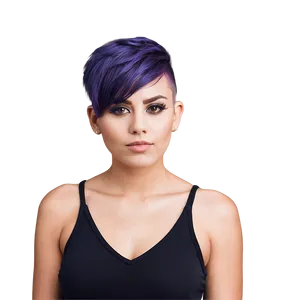 Edgy Purple Hair With Undercut PNG 33