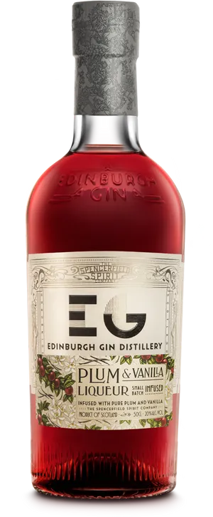 Edinburgh Gin Plumand Vanilla Liqueur Bottle PNG image