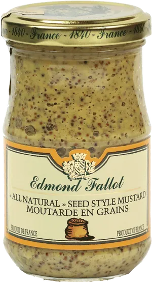 Edmond Fallot Seed Style Mustard Jar PNG