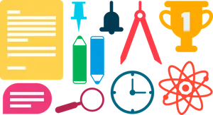 Educational Icons Vector PNG image