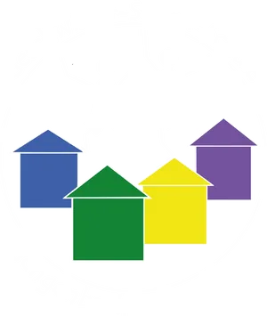 Educational Institution Logowith Housesand Figures PNG