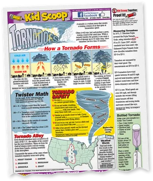 Educational Kids Section Tornado Information PNG image