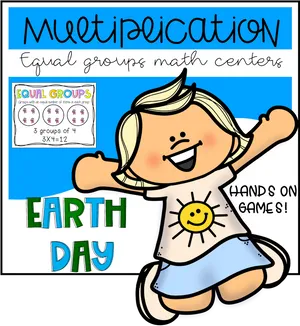 Educational Multiplication Earth Day Poster PNG image