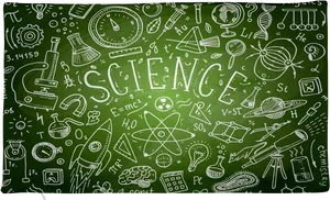 Educational Science Chalkboard Illustration PNG