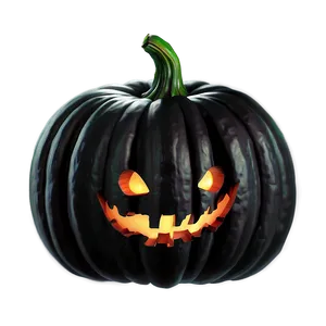 Eerie Black Pumpkin PNG Tll
