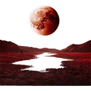 Eerie Blood Moon Landscape PNG 06112024 PNG