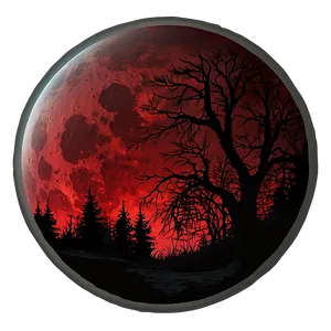 Eerie Blood Moon Landscape PNG Yam PNG