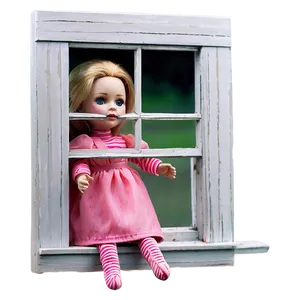 Eerie Doll In Window PNG Chy85 PNG