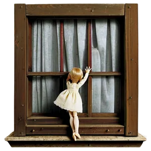 Eerie Doll In Window PNG Khb36 PNG
