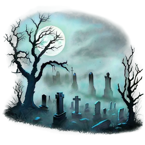Eerie Graveyard Mist PNG Wvk67