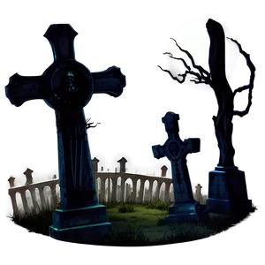 Eerie Graveyard Scene PNG 06122024 PNG
