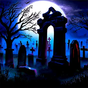 Eerie Graveyard Scene PNG Tyt62 PNG